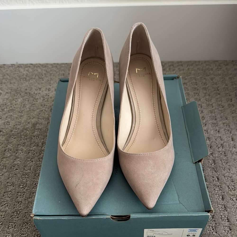 Marc Fisher Mauve Pointed Toe Suede Block Heels